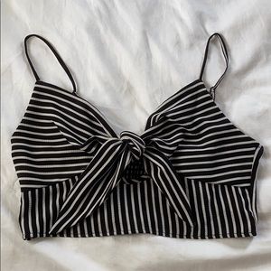 Audrey 3+1 Remy Stripe Tie Crop Top